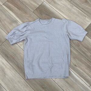 Womens Gray puff Sleeve Sweater